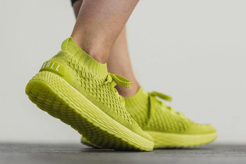 Light / Green Nobull Neon Lime Reflective Knit Runner Women's Running Shoes | CA K1774O